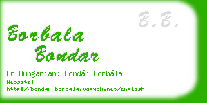 borbala bondar business card