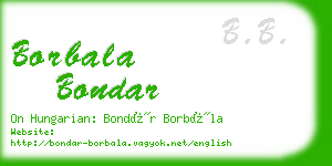 borbala bondar business card